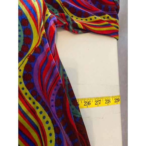 Expressions Vibrant Multicolor Long Sleeve Dress Groovy Abstract Swirl XL - Picture 8 of 10